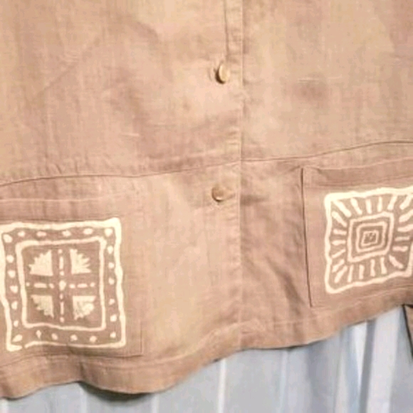 ON THE ROCKS 100% LINEN SKIRT SUIT SZ M - Picture 3 of 8